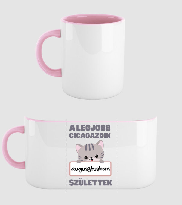 A legjobb cicagazdik augusztusban születtek minta világos rózsaszín pólón