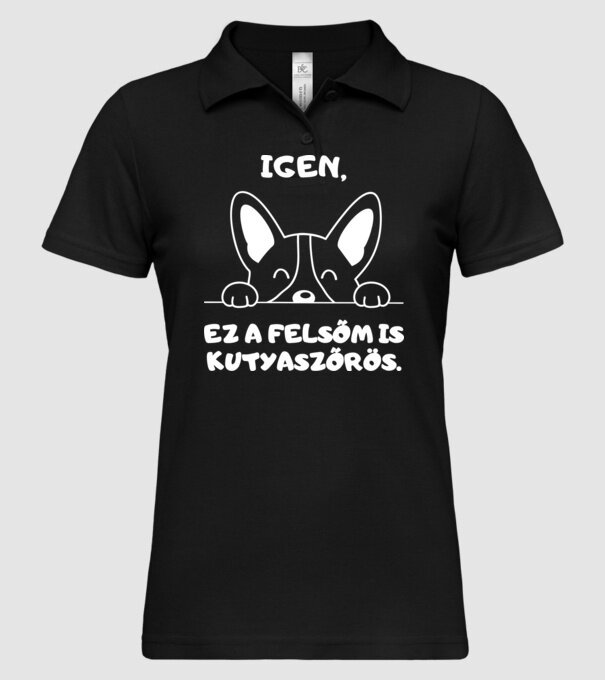 Igen, ez a felsőm is kutyaszőrös minta fekete pólón
