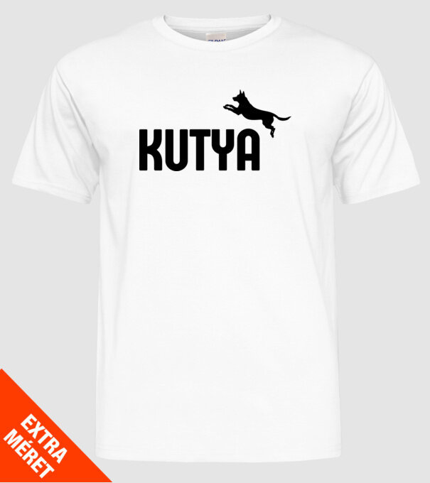 Kutya minta fehér pólón