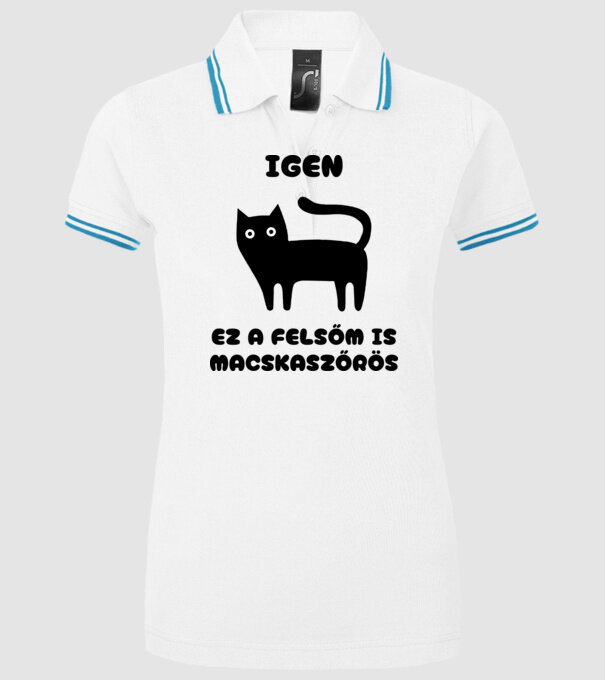Igen ez a felsőm is macskaszőrös teljes cica minta fehér pólón