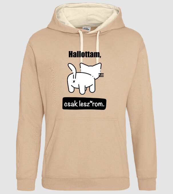 Cicajó! Hallottam, csak lesz*rom fekete minta homokszín pólón