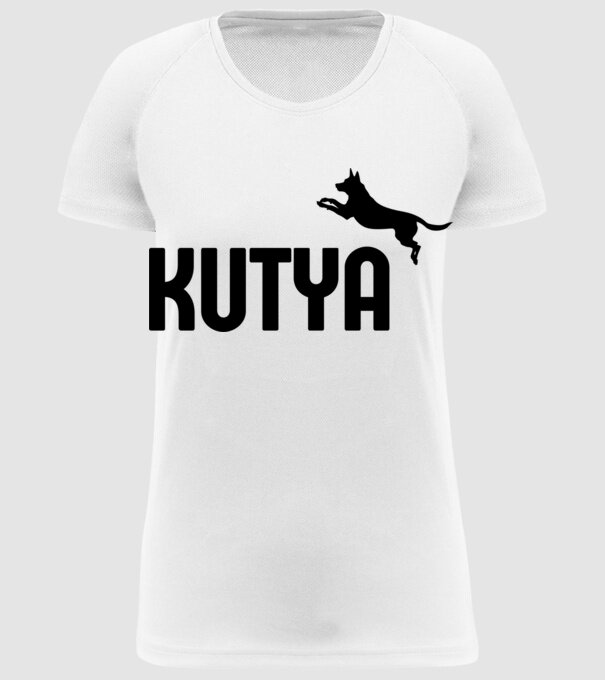 Kutya minta fehér pólón