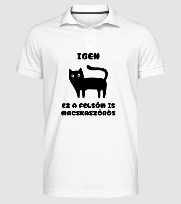 Igen ez a felsőm is macskaszőrös teljes cica minta fehér pólón
