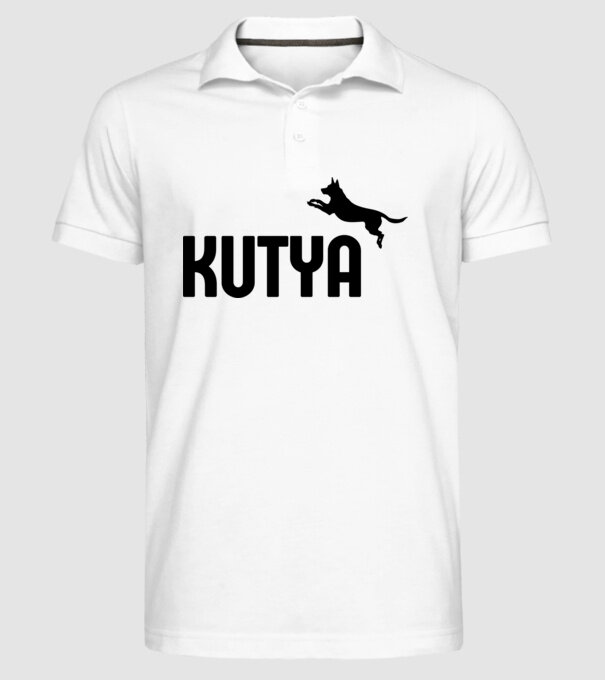 Kutya minta fehér pólón