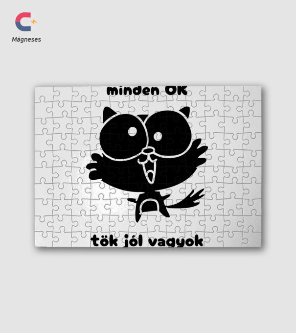 Minden ok, tök jól vagyok cica minta fehér pólón