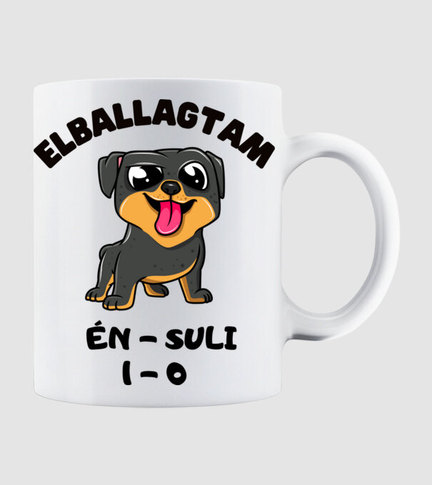 Elballagtam Én-Suli 1-0 kutyás minta fehér pólón