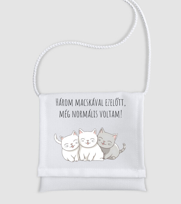 Három macskával ezelőtt még normális voltam! minta fehér pólón