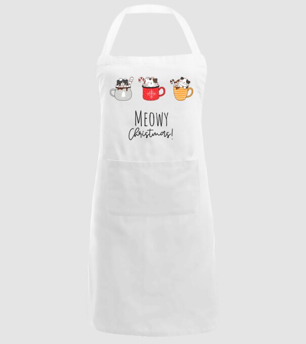 Meowy Christmas! minta fehér pólón