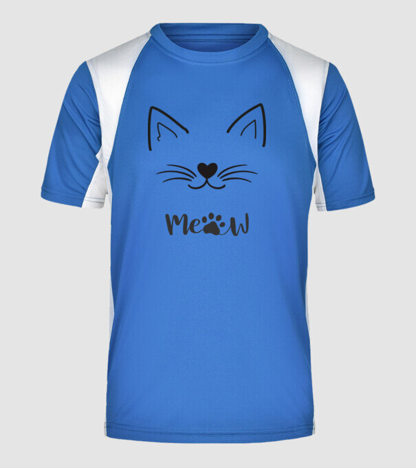 Meow minta királykék pólón