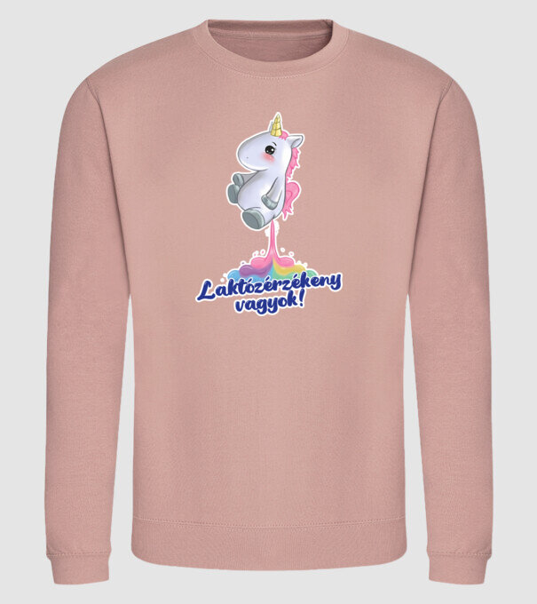 Laktózérzékeny unikornis minta dusty pink pólón