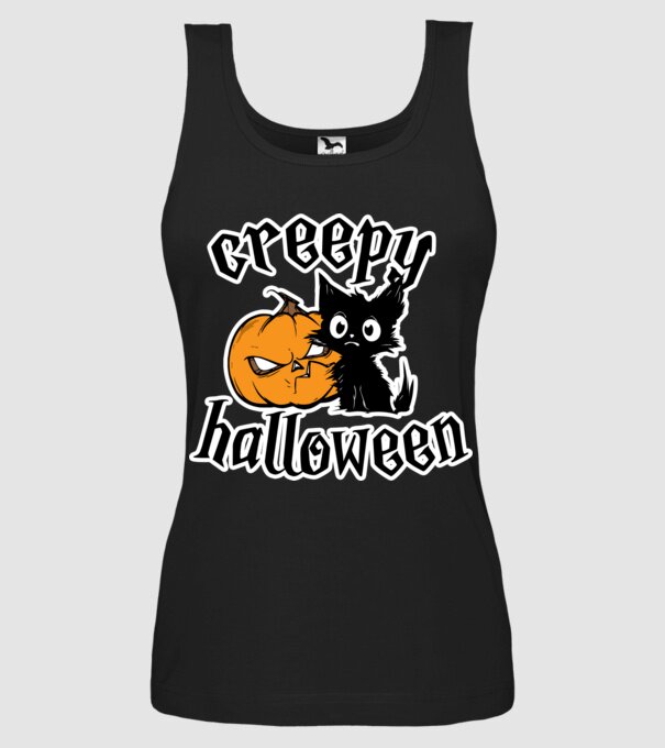Rémisztő halloween minta fekete pólón