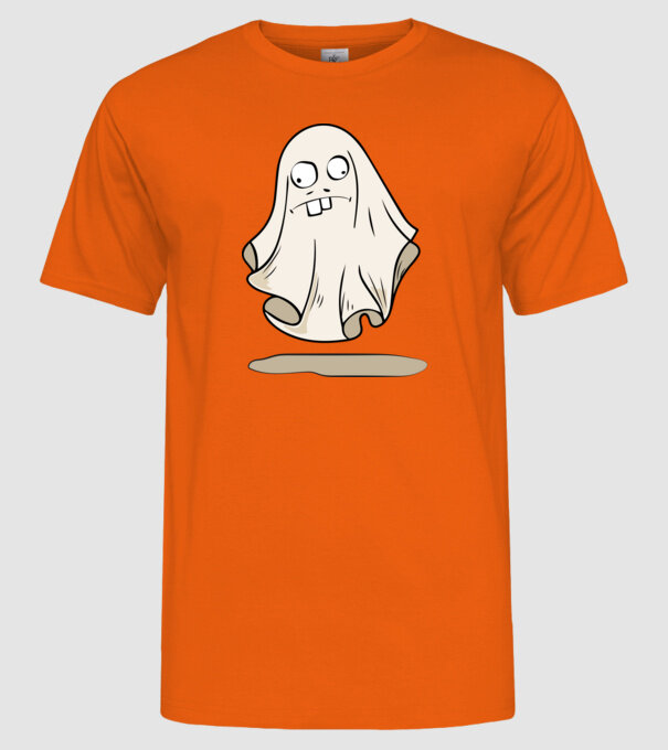 bolondos szellem halloween minta minta narancssárga pólón