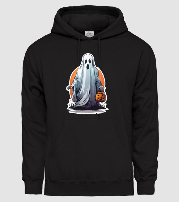halloween szellem minta fekete pólón