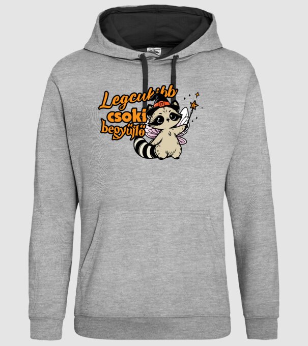Legcukibb csokigyűjtő halloween pólóminta minta szürke pólón