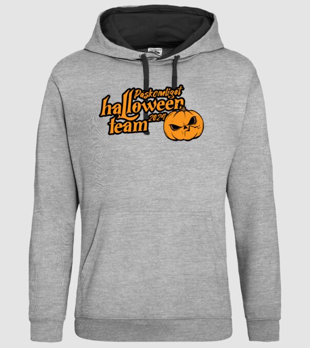 Páskomliget halloween team 002 minta szürke pólón
