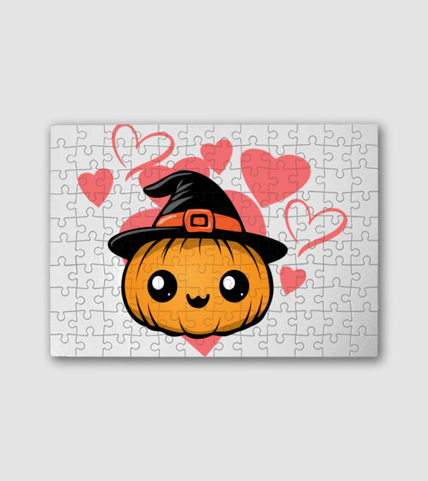 Szerelmes tökfilkó halloween pólóminta minta fehér pólón