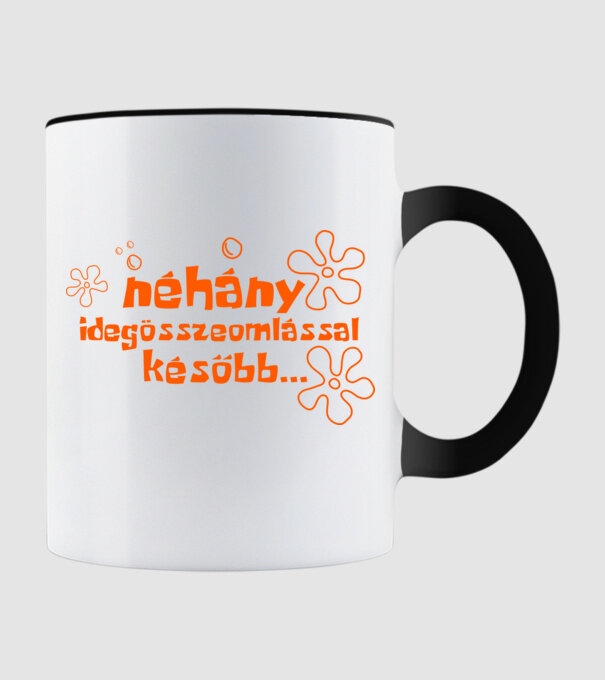 Néhány idegöszzeomlással később (színezhető) minta fekete pólón