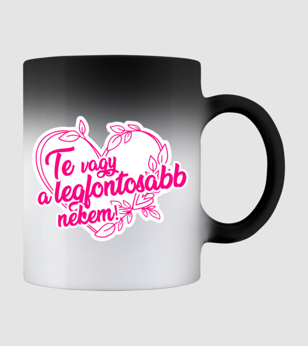 Te vagy a legfontosabb nekem! - Valentin nap minta fekete pólón