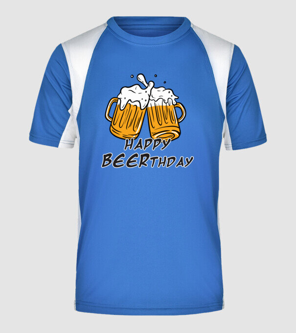Happy Beerthday - Boldog születés napot! minta királykék pólón