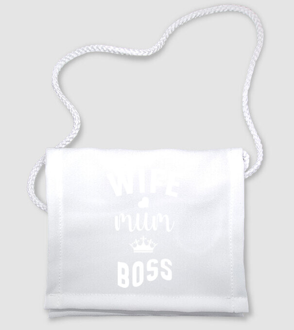 Wife mom boss minta fehér pólón