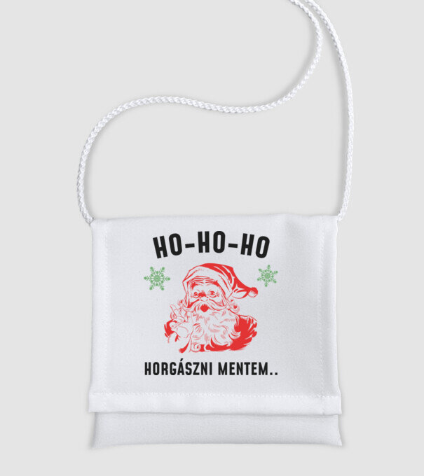 Horgászni mentem Mikulás minta fehér pólón