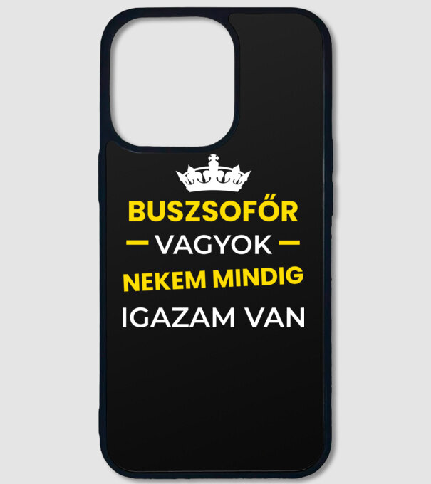 Buszsofőr vagyok nekem mindig igazam van minta fekete pólón