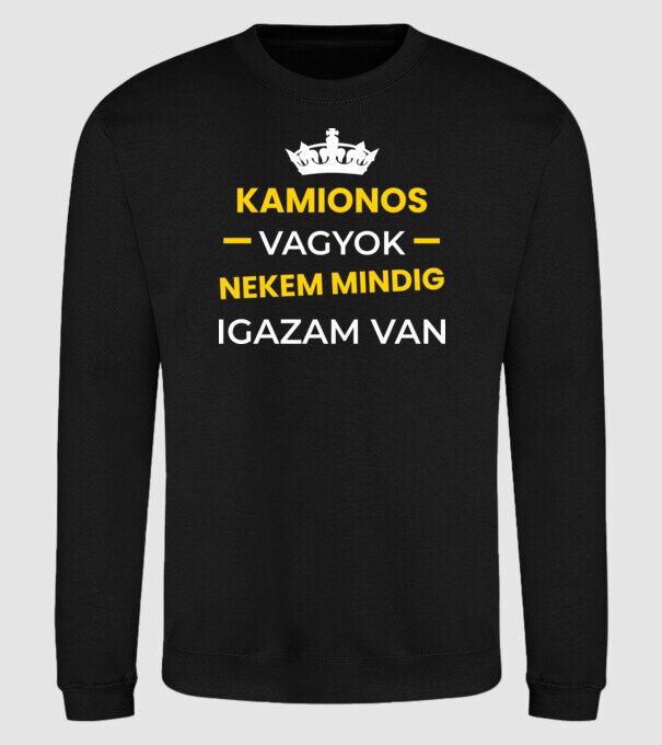 Kamionos vagyok nekem mindig igazam van minta fekete pólón