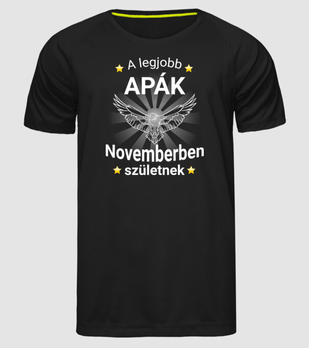 A legjobb apák novemberben minta fekete pólón