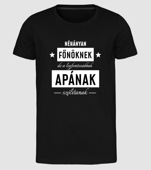 Náhányan Főnöknek minta fekete pólón