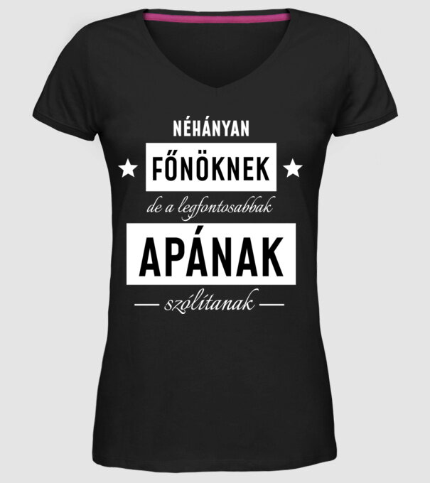 Náhányan Főnöknek minta fekete pólón