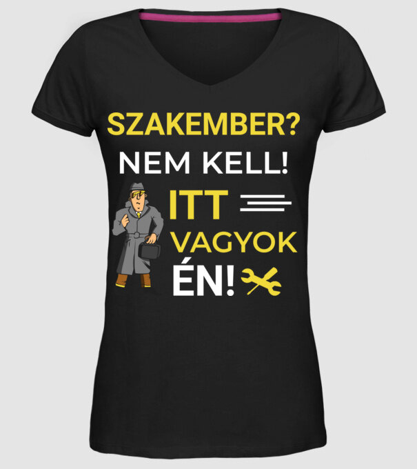 Szakember minta fekete pólón