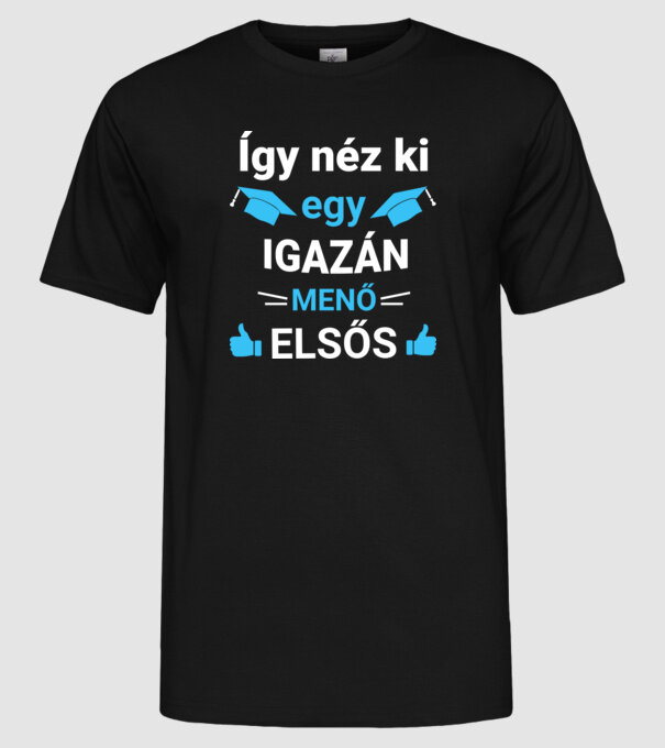 Menő elsős minta fekete pólón