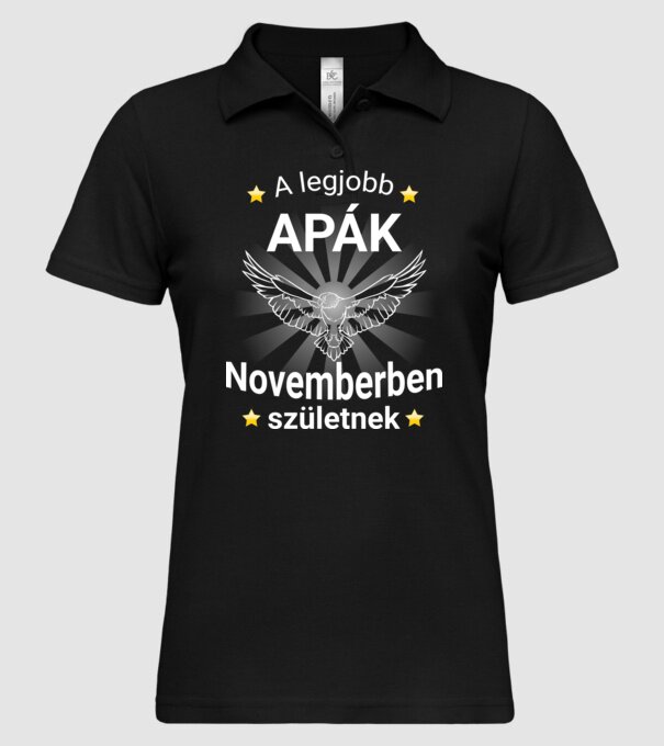 A legjobb apák novemberben minta fekete pólón