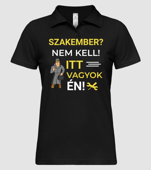Szakember minta fekete pólón