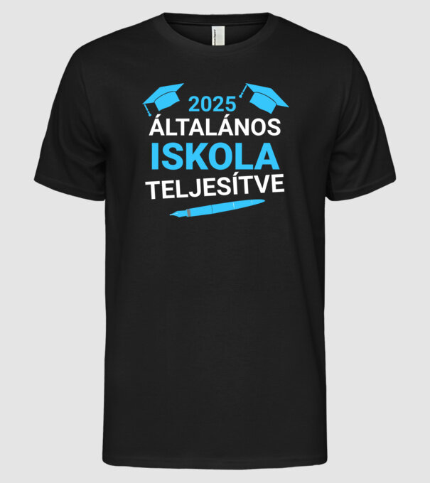 Általános iskola teljesítve minta fekete pólón