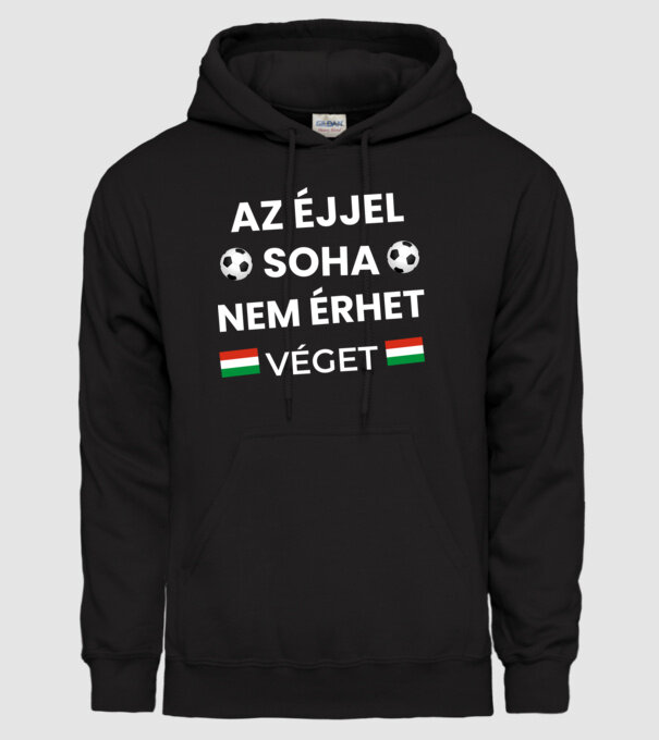 Az éjjel soha nem érhet véget minta fekete pólón