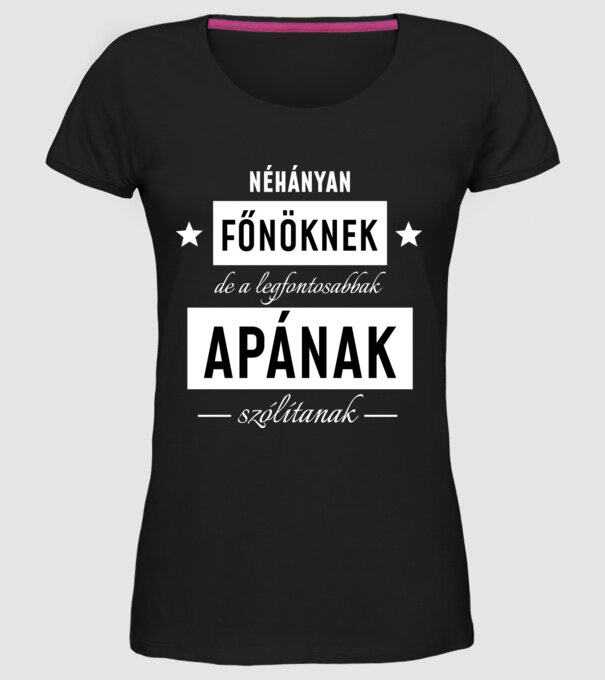 Náhányan Főnöknek minta fekete pólón