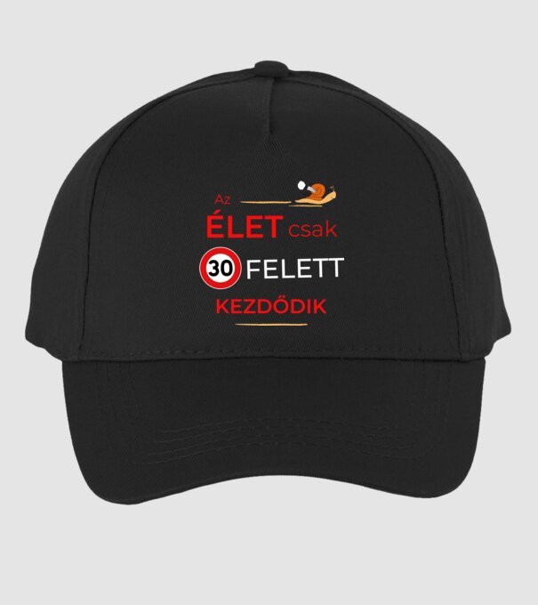 Az élet csak 30 felett kezdődik minta fekete pólón