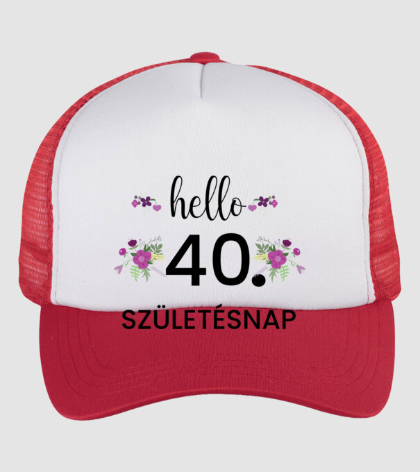 Hello 40 minta fehér/piros pólón