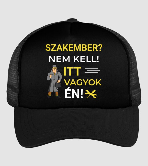 Szakember minta fekete pólón