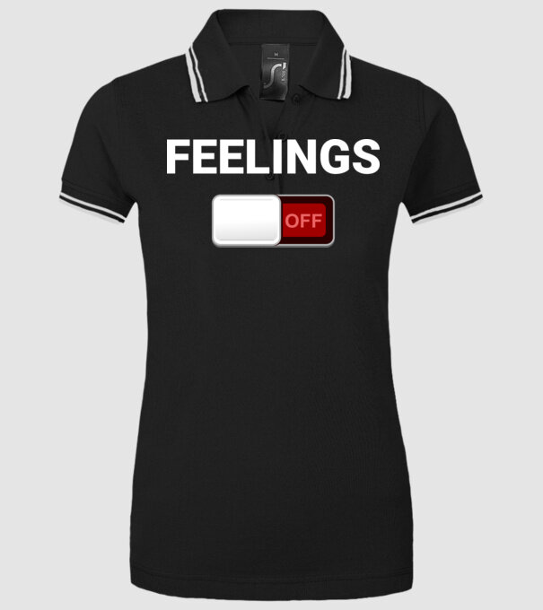 Feelings off minta fekete pólón