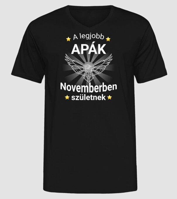 A legjobb apák novemberben minta fekete pólón