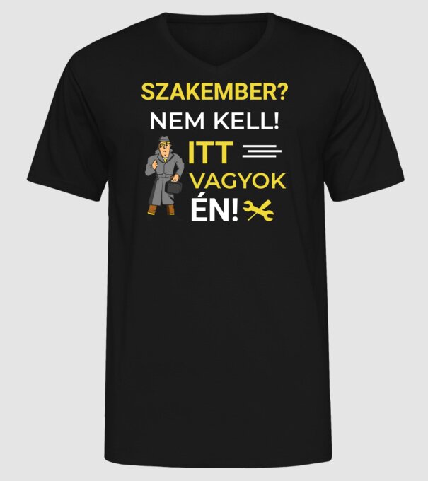 Szakember minta fekete pólón