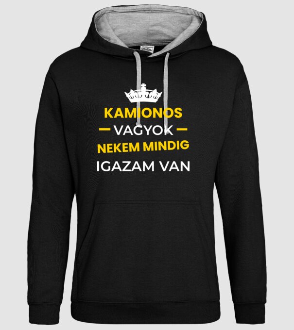 Kamionos vagyok nekem mindig igazam van minta fekete pólón