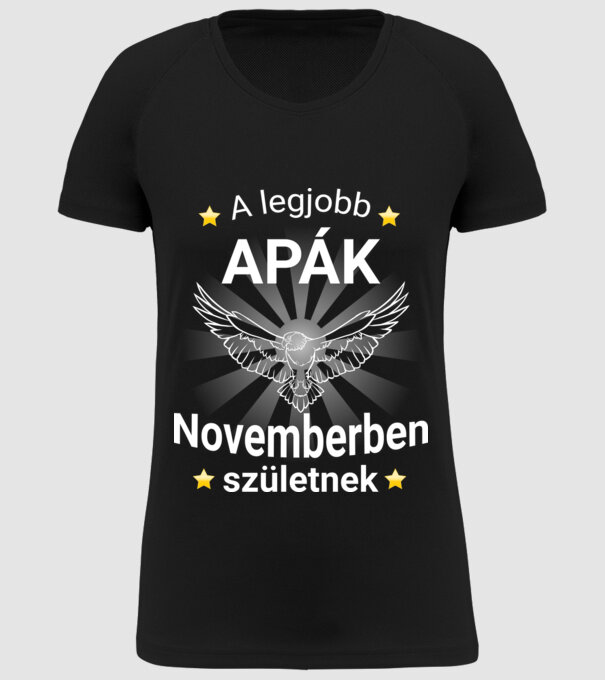 A legjobb apák novemberben minta fekete pólón