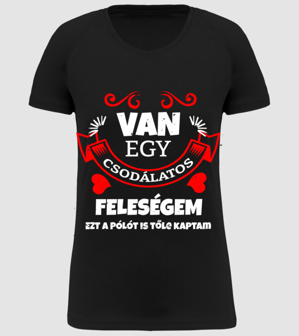 Van Egy Csodálatos Feleségem minta fekete pólón