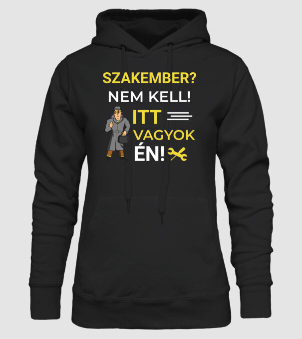 Szakember minta fekete pólón