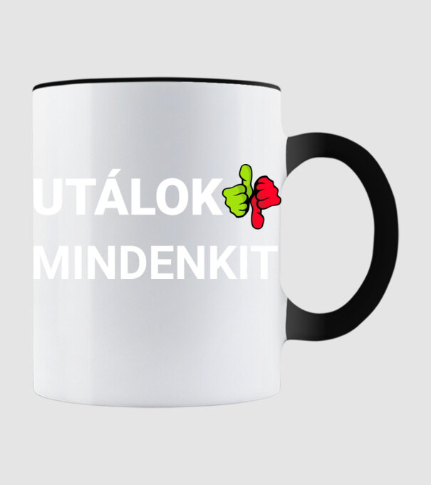 Utálok mindenkit minta fekete pólón