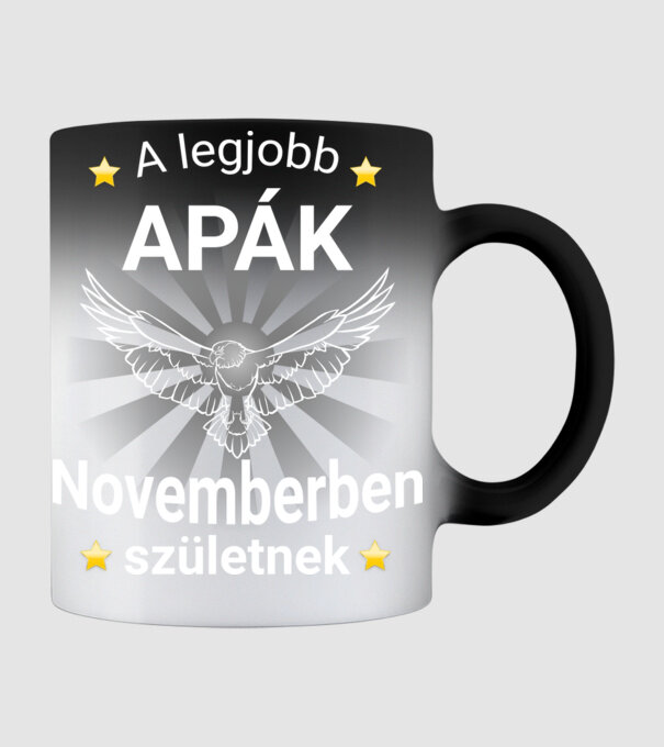 A legjobb apák novemberben minta fekete pólón