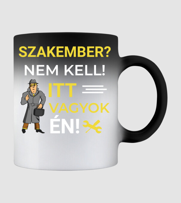 Szakember minta fekete pólón